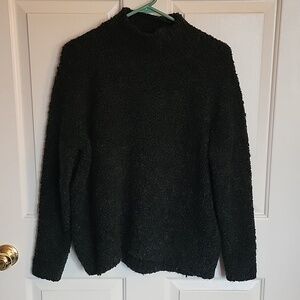 Ann Taylor's LOFT long sleeved sweater, short turtleneck, black and green, M.